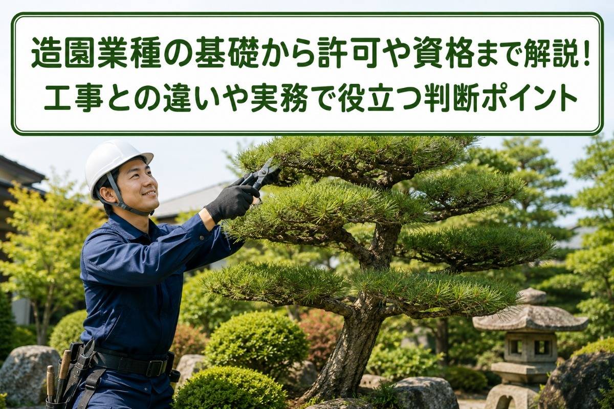 造園業種の基礎から許可や資格まで解説！工事との違いや実務で役立つ判断ポイント
